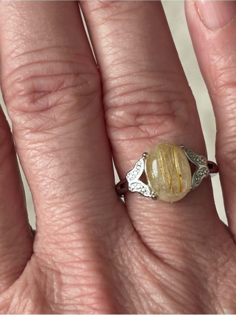 Gold Rutilated Quartz Ring - Picture 6 of 6